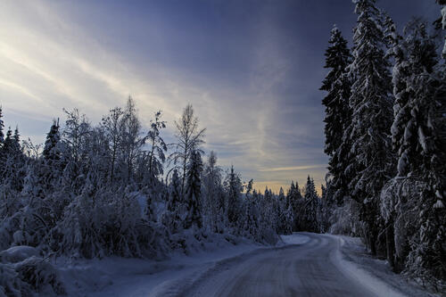 Скачать норвегия, закат, зима фото с сайта fonwall
