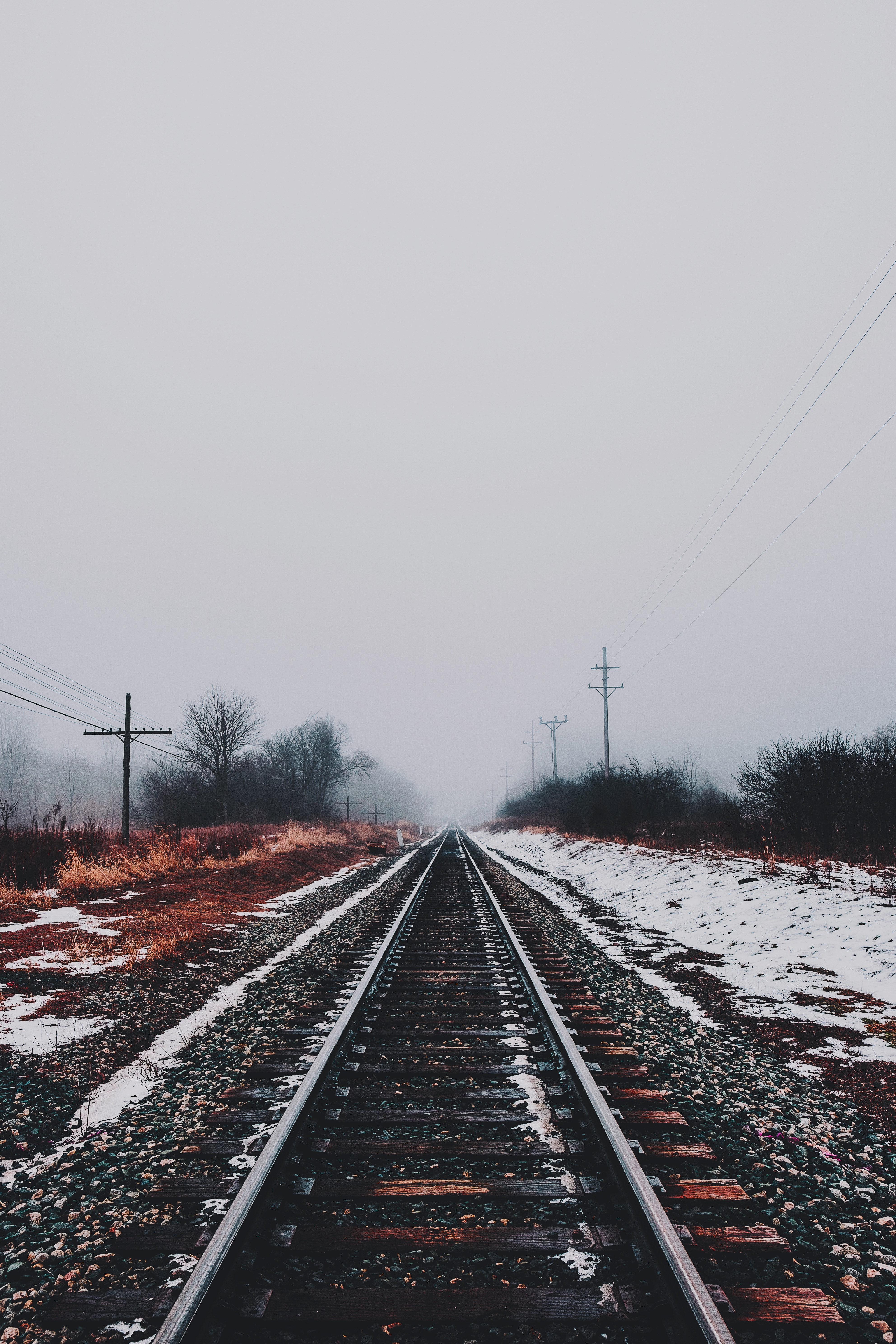 Бесплатное фото Заставки на тему железная дорога, снег
