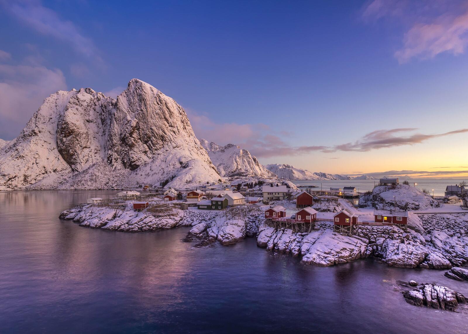 Обои пейзажи зима Лофотенские острова на рабочий стол