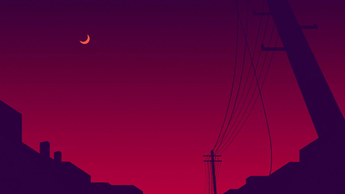 Night sky and wires