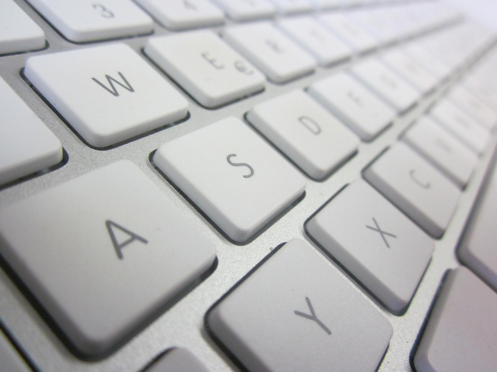 Бесплатное фото Белая клавиатура мак крупным планом