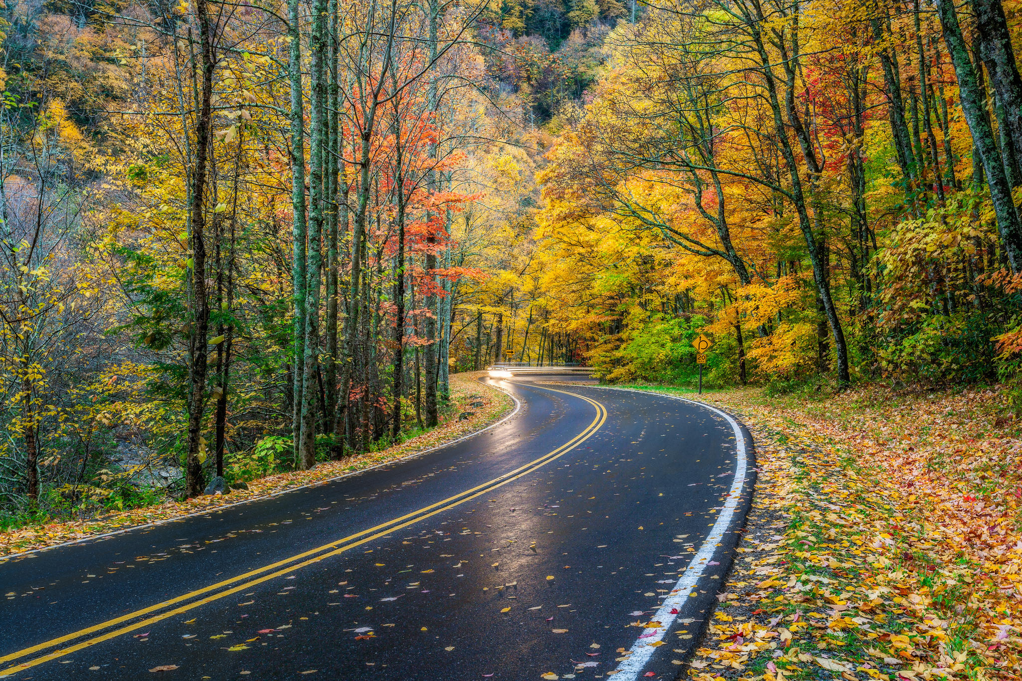 Wallpapers landscape Great Smoky Mountains Park road on the desktop