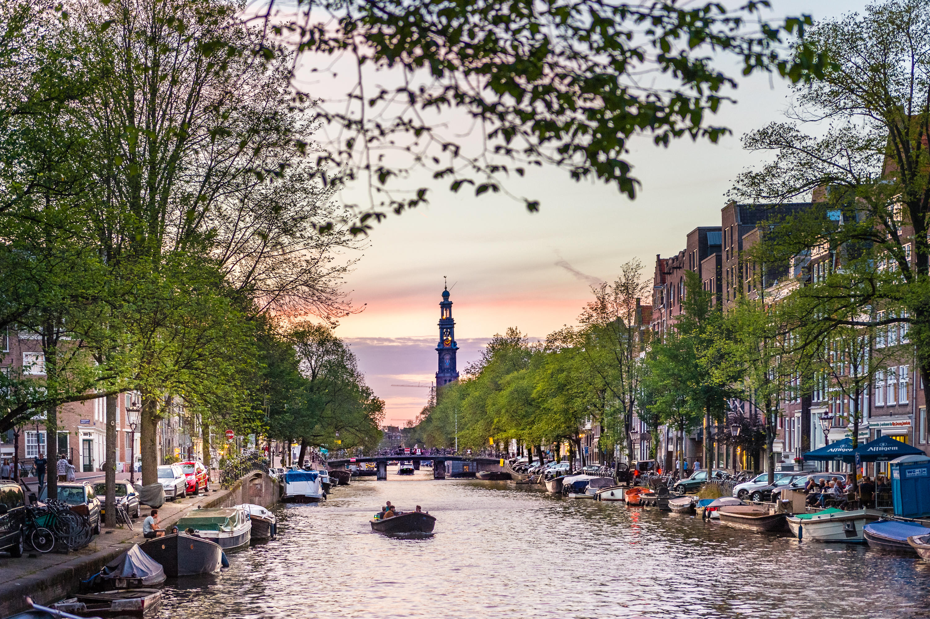 Обои канал дома Амстердам на рабочий стол