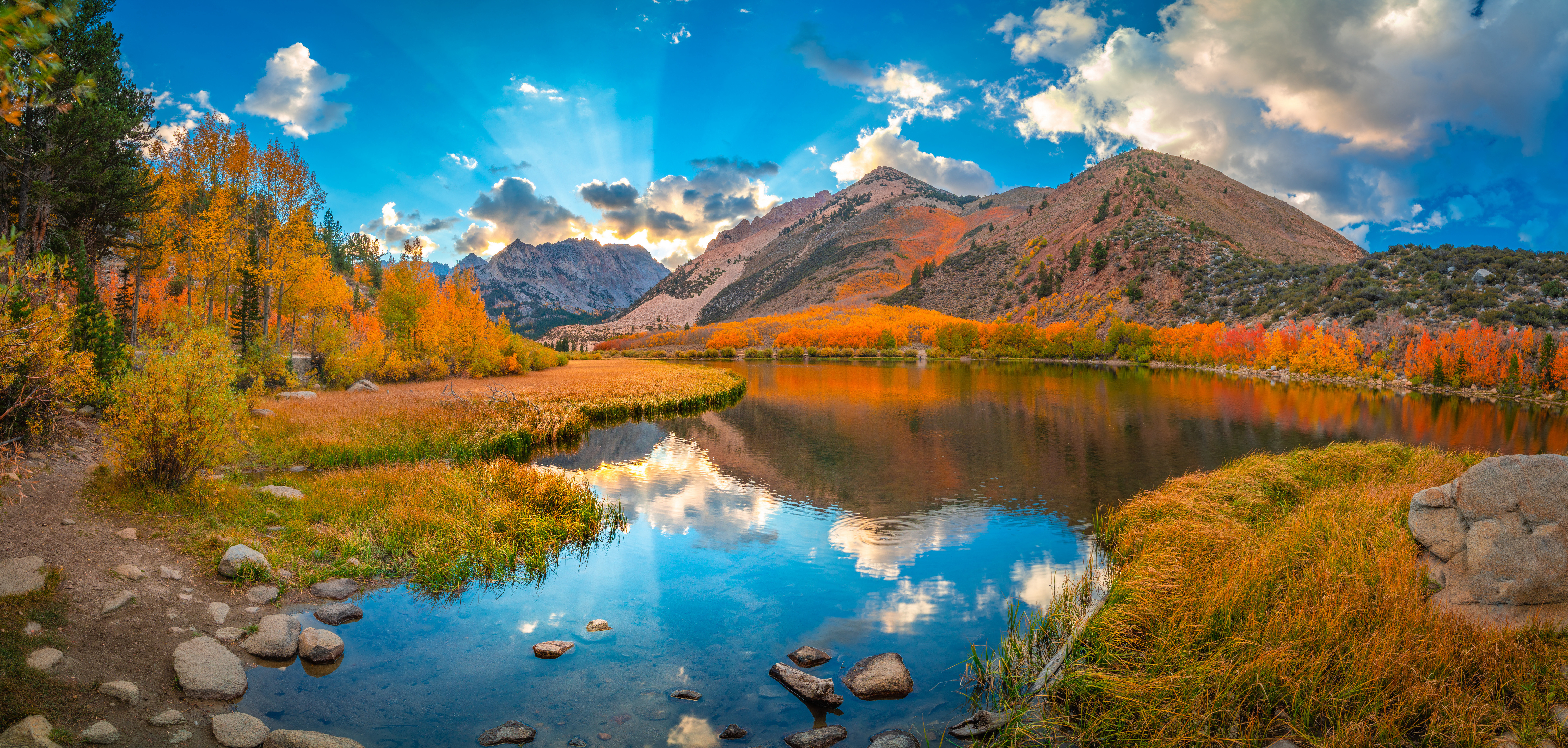 Фото бесплатно горы сша, озеро, осень