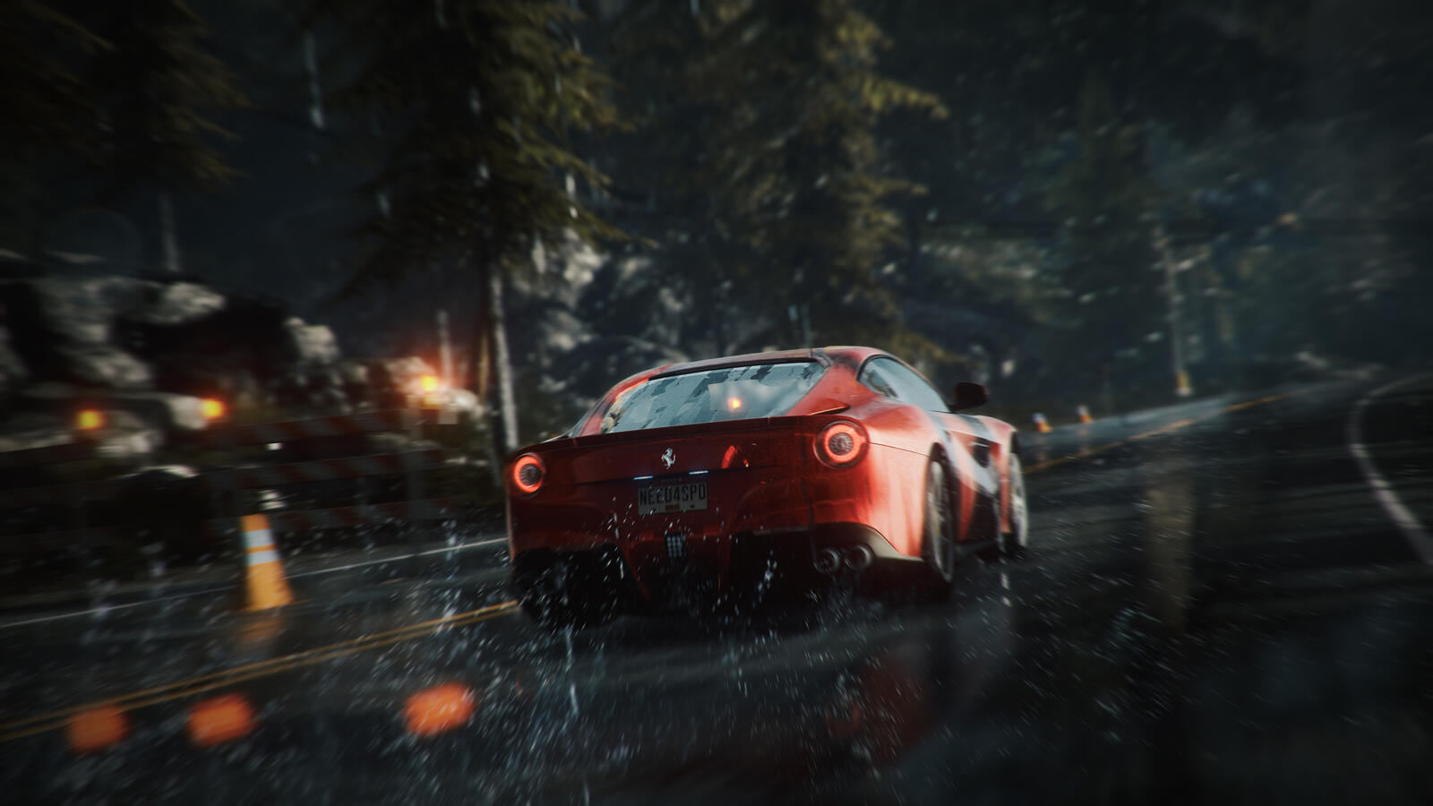 Wallpapers need for speed rivals red car view from behind on the desktop
