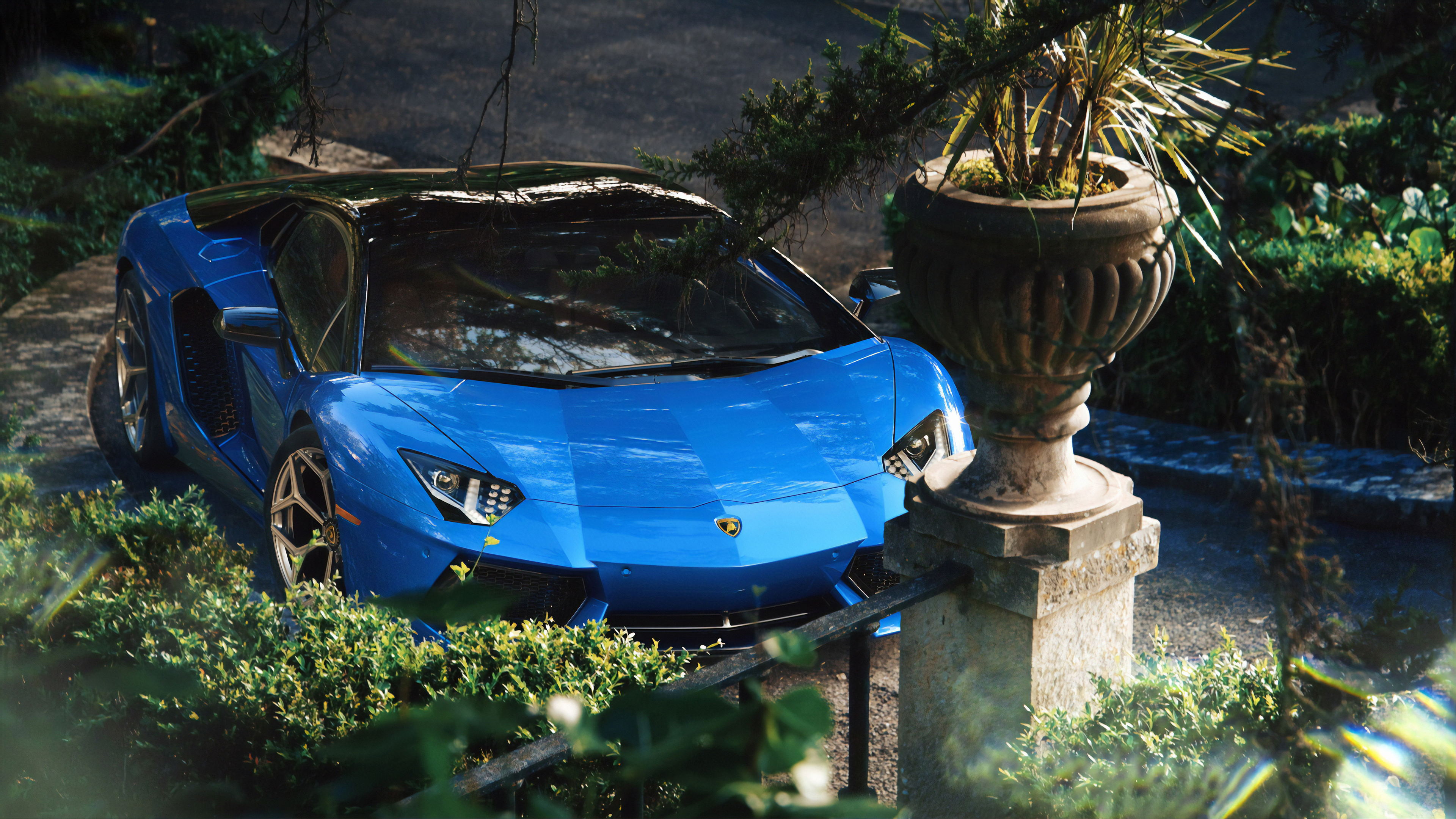 Фото бесплатно машины, синяя машина, Ламборгини Авентадор