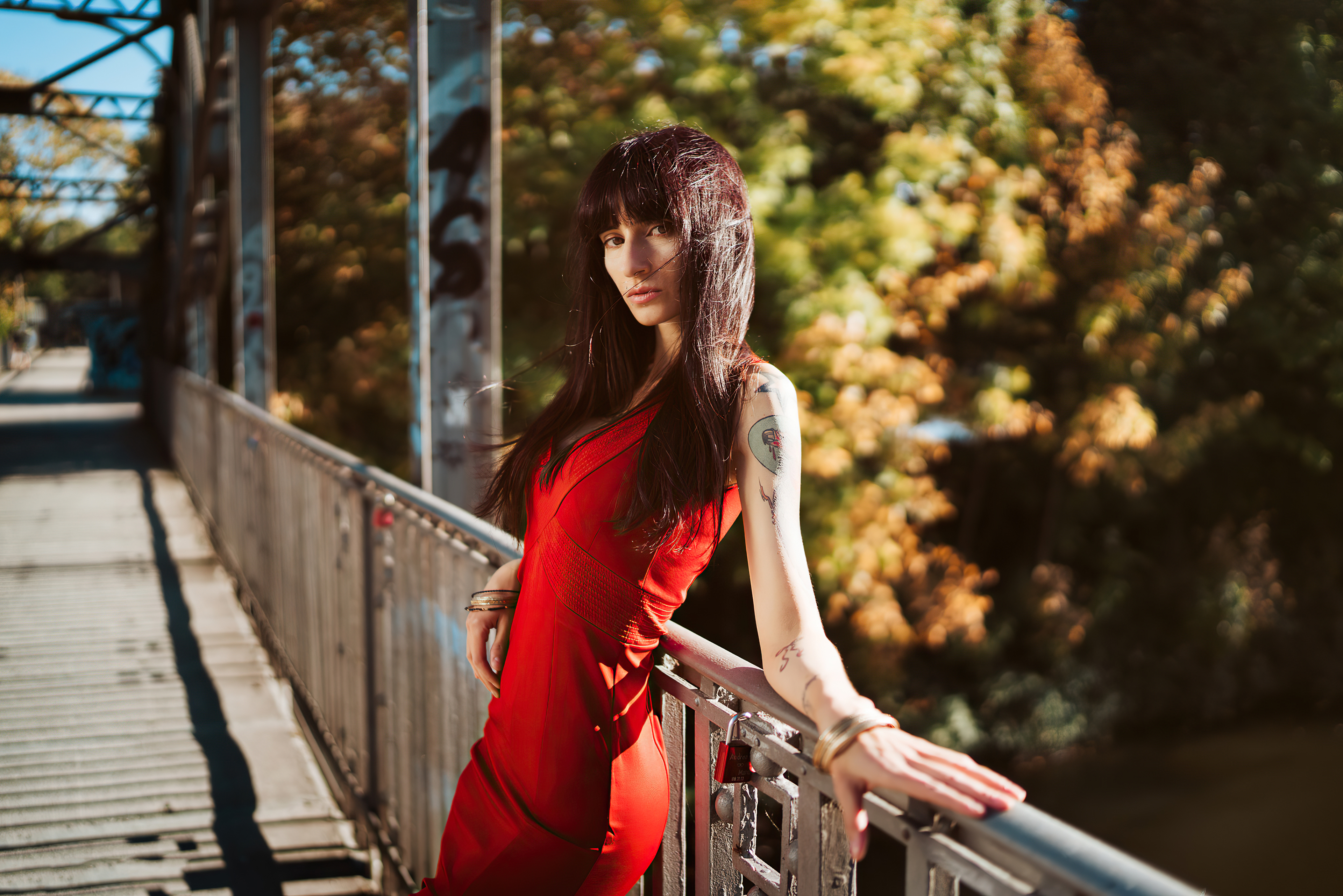 Фото бесплатно красное платье, темные волосы, модель