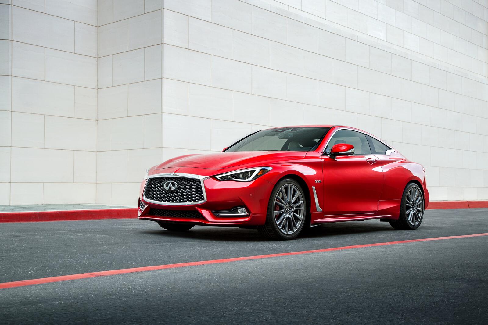 Wallpapers road Infiniti Q60 Red Sport 400 red sport cars on the desktop