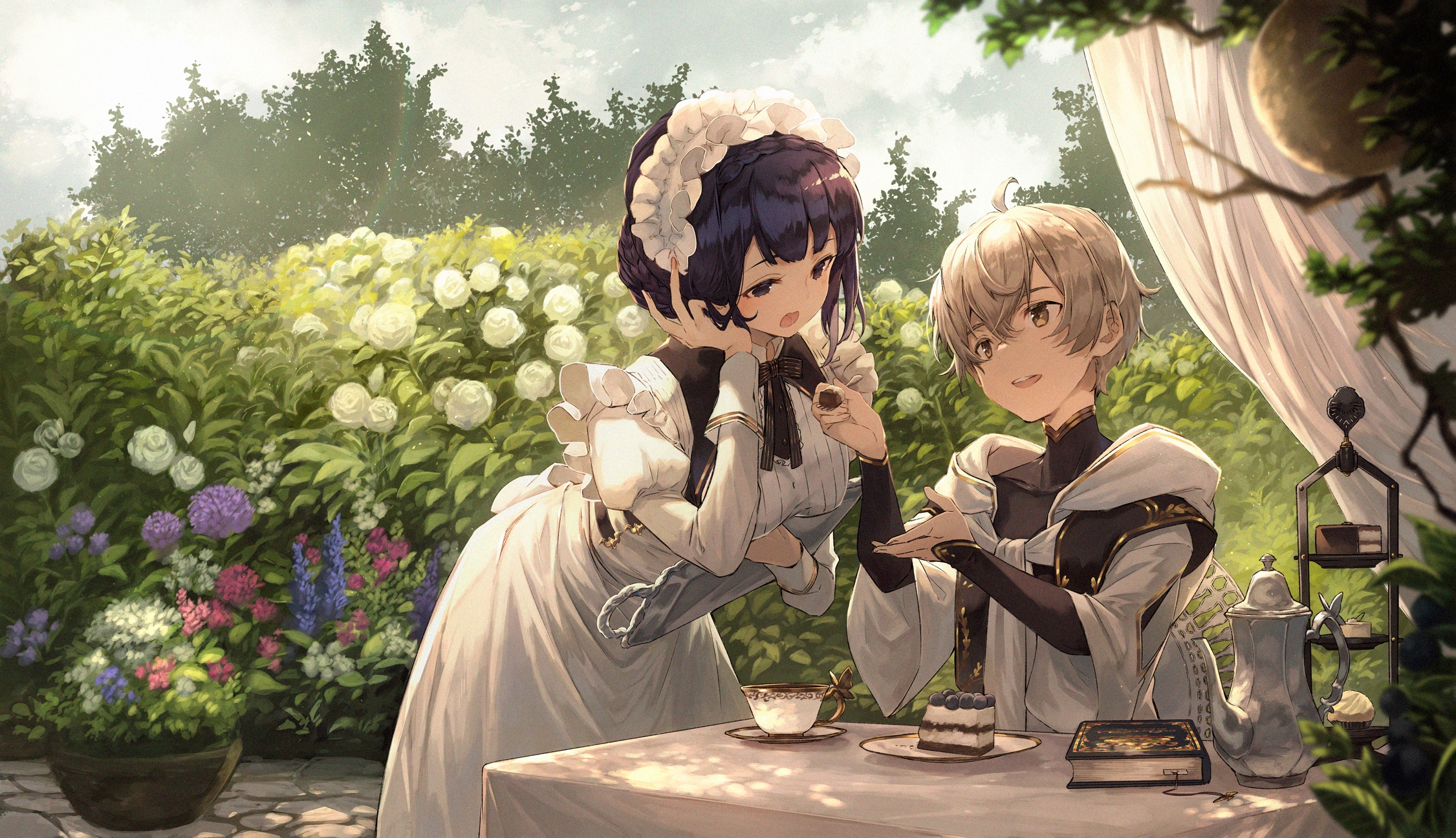 Photo cute, desert, romantic, maid outfit, cake, Wallpaper Anime Boy And  Maid, anime - free pictures on Fonwall