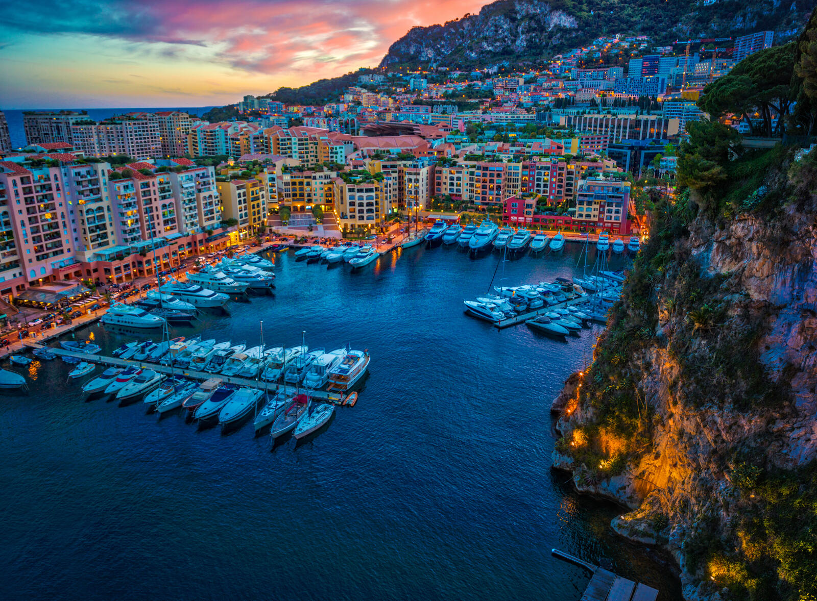 Wallpapers Monaco Monte Carlo sunset on the desktop