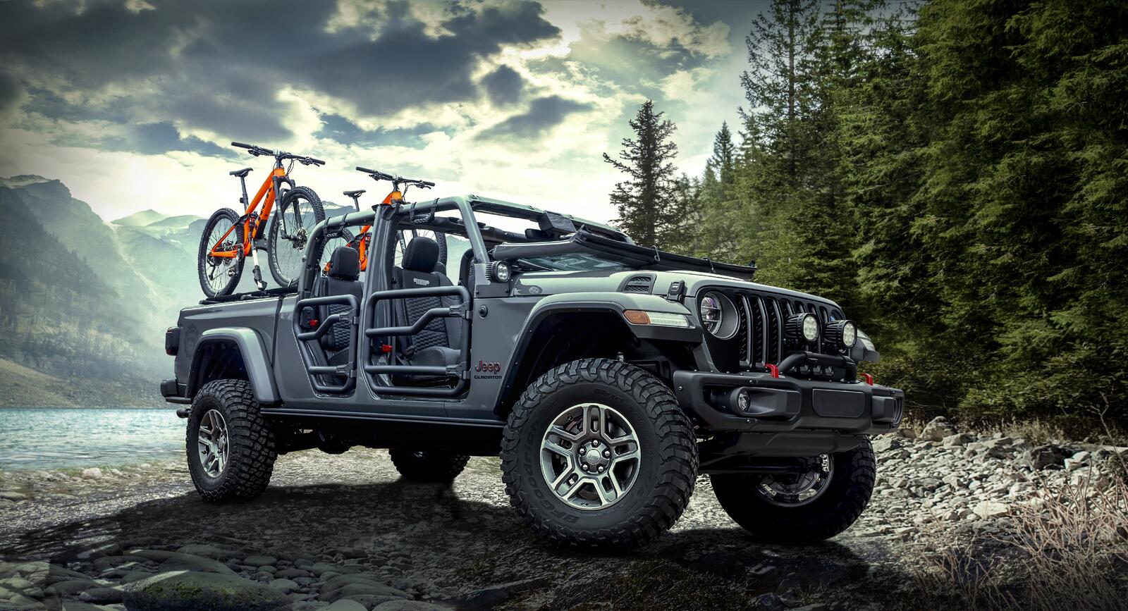 Wallpapers 4x4 cars Jeep Gladiator Rubicon nature on the desktop