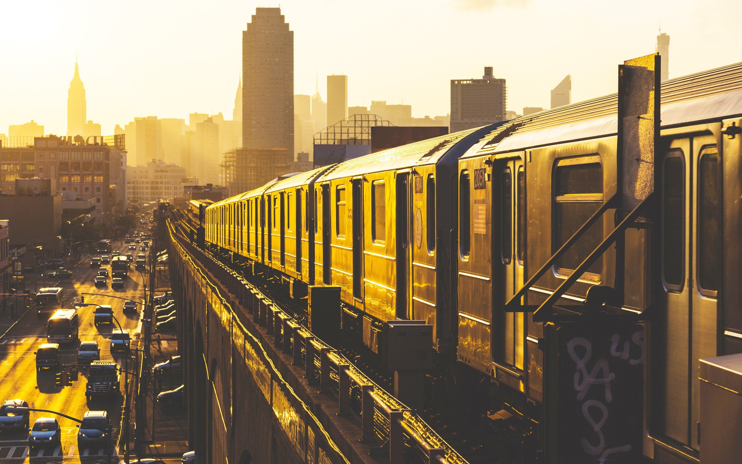 Обои Нью-Йорк поезд пейзажи на рабочий стол