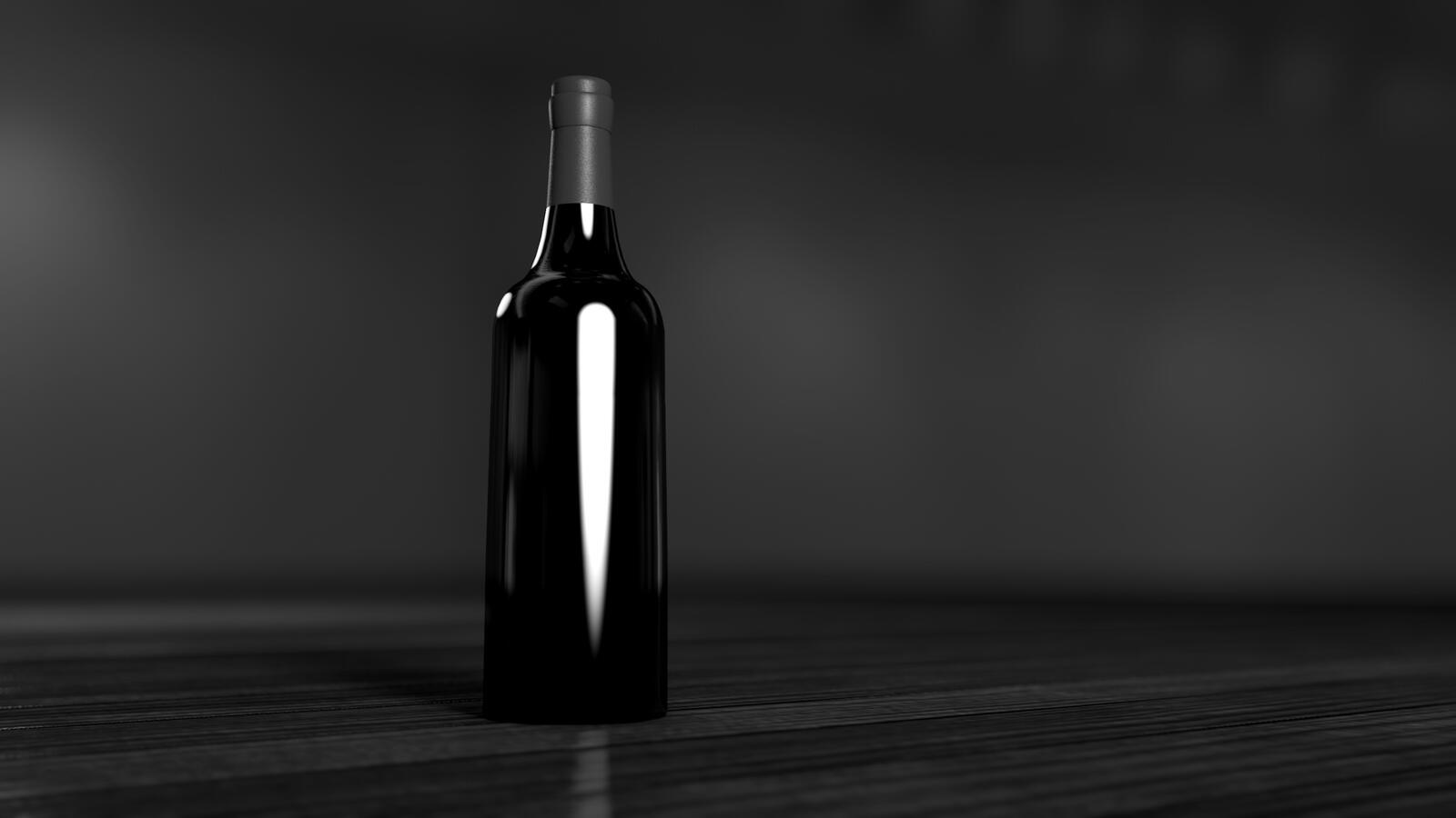 Обои силуэт черно-белый вино на рабочий стол