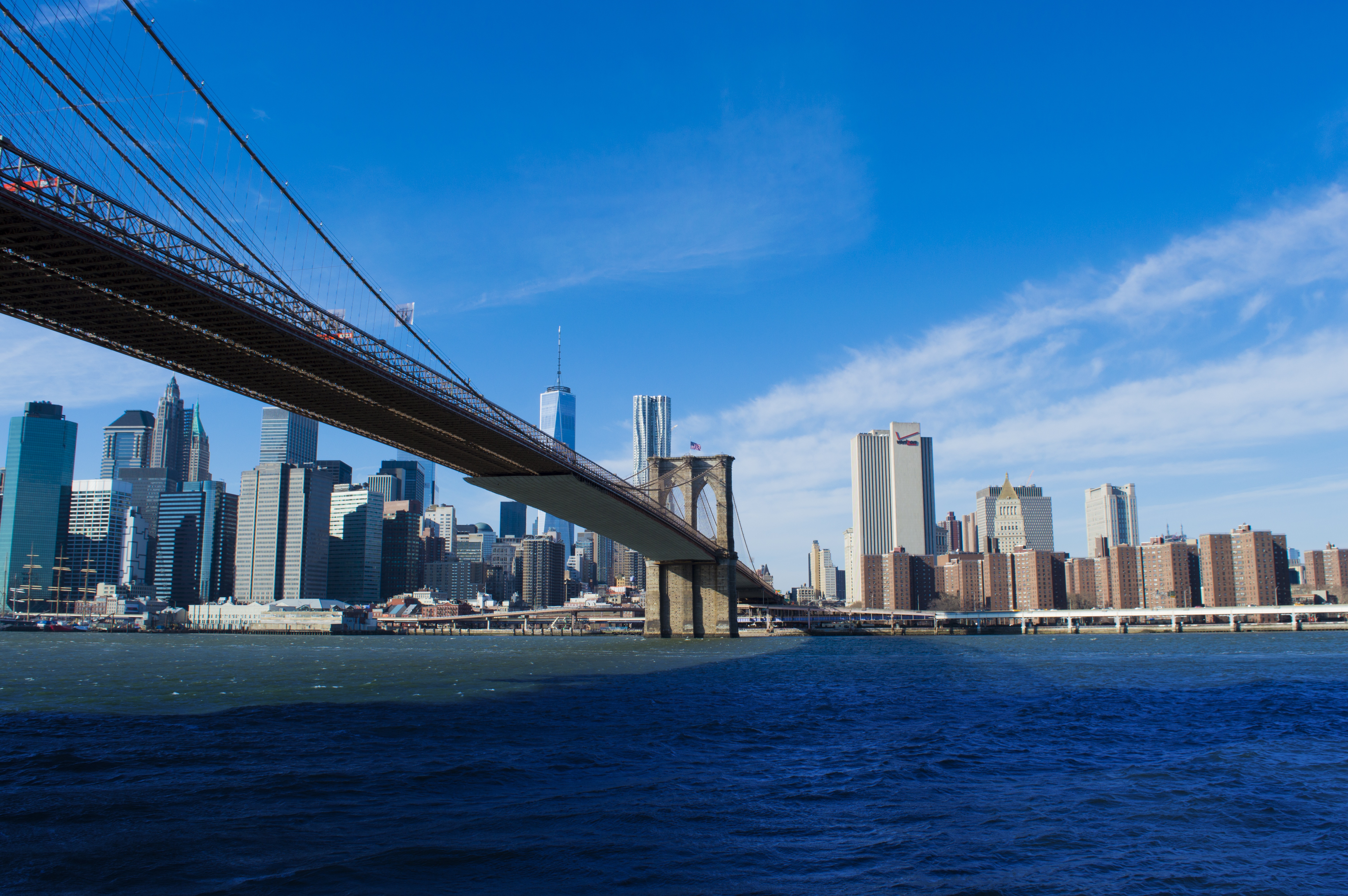 免费照片曼哈顿河上的桥