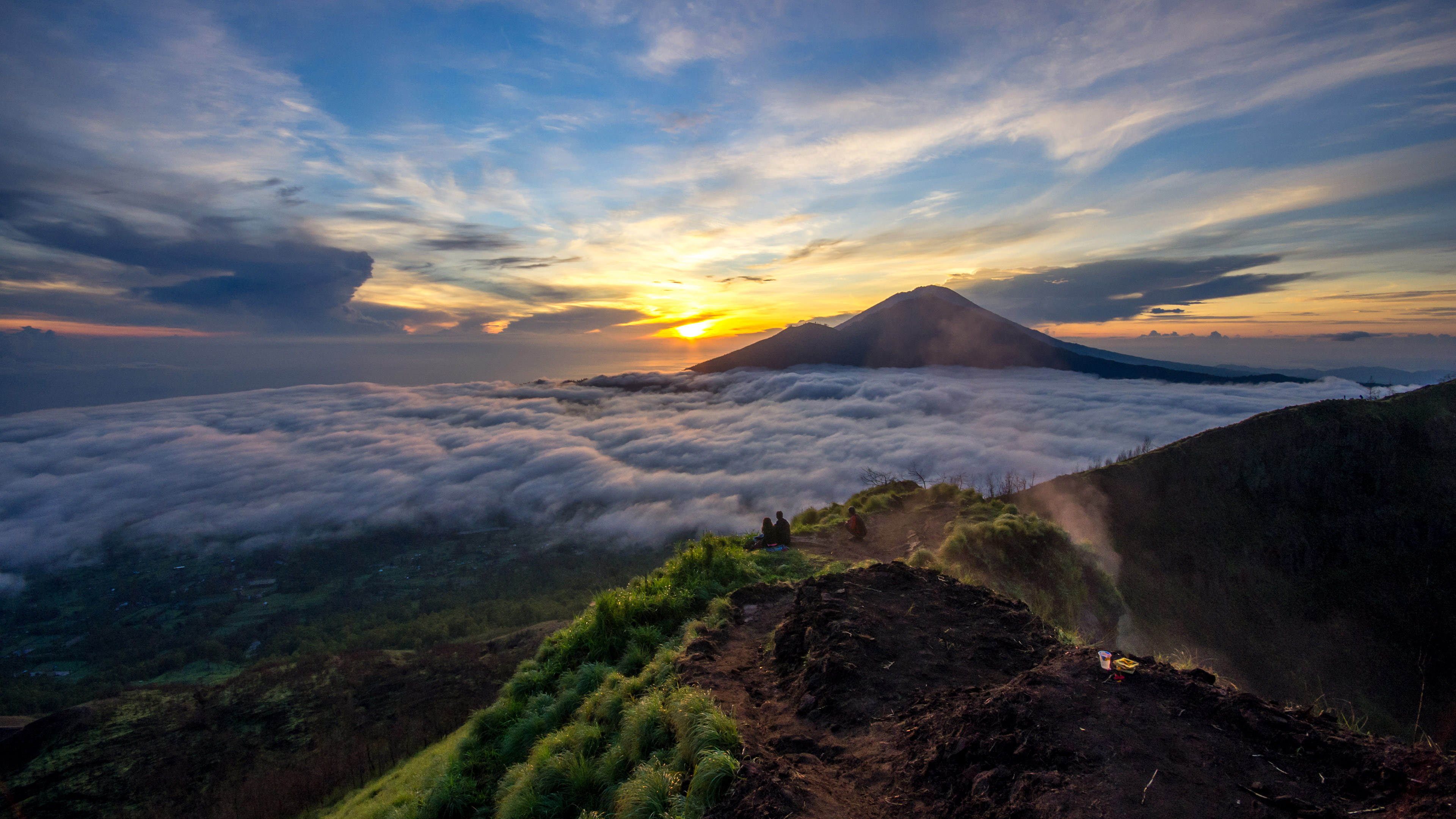 Фото бесплатно пейзажи, вулкан, закат