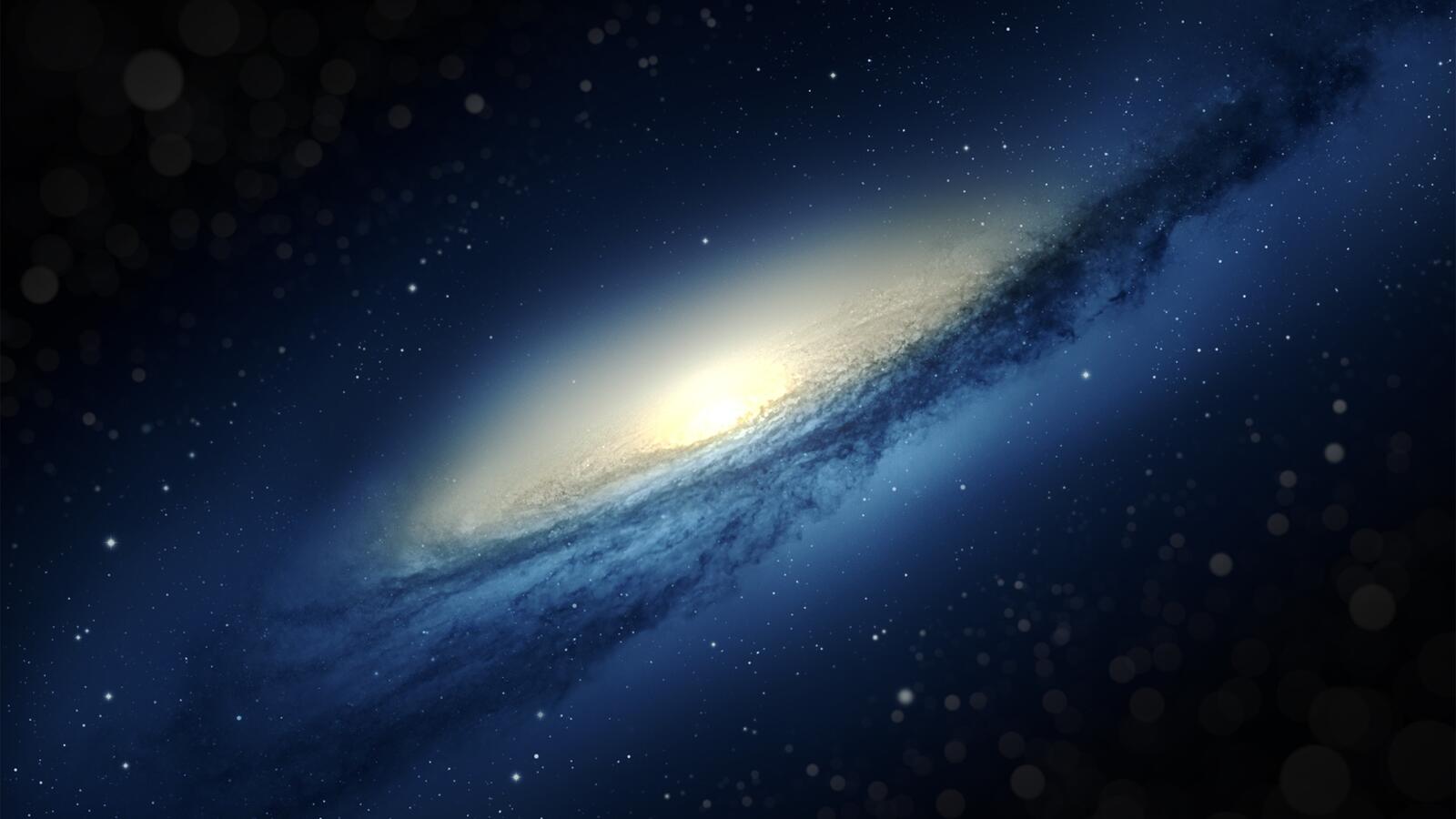 Wallpapers glow the center of the galaxy nebula on the desktop