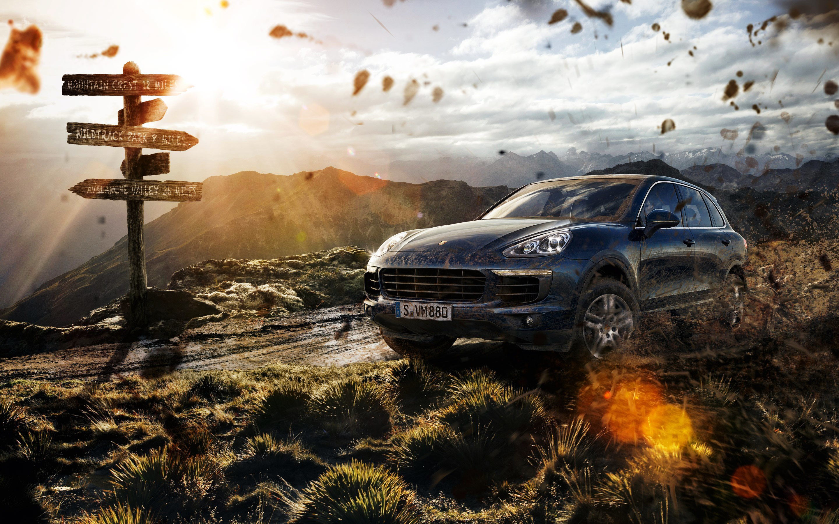 Wallpapers Porsche Cayenne road off-road on the desktop
