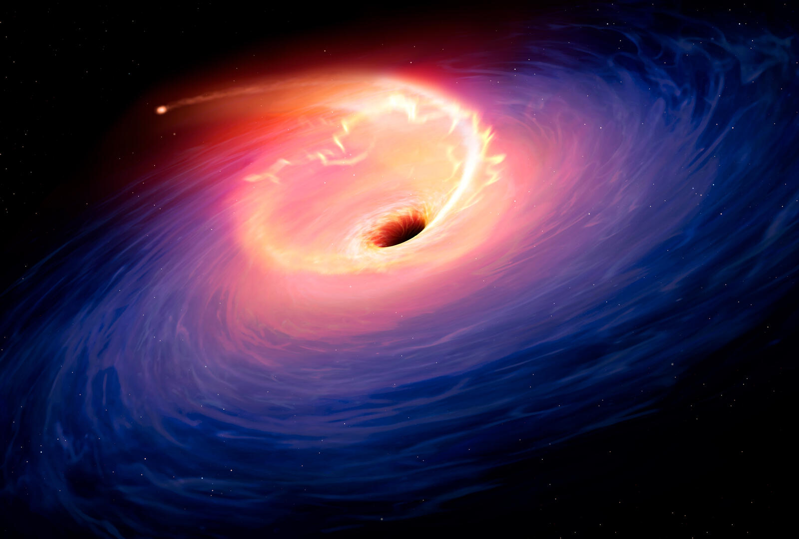 Обои космос черная дыра поглощение звезды на рабочий стол