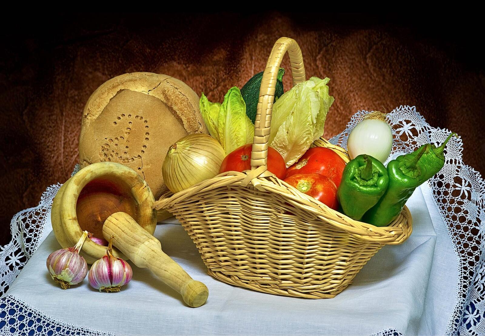 Обои натюрморт еда овощи на рабочий стол