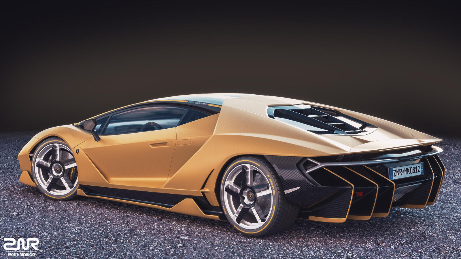 Wallpapers view from behind rear end Lamborghini Centenario on the desktop