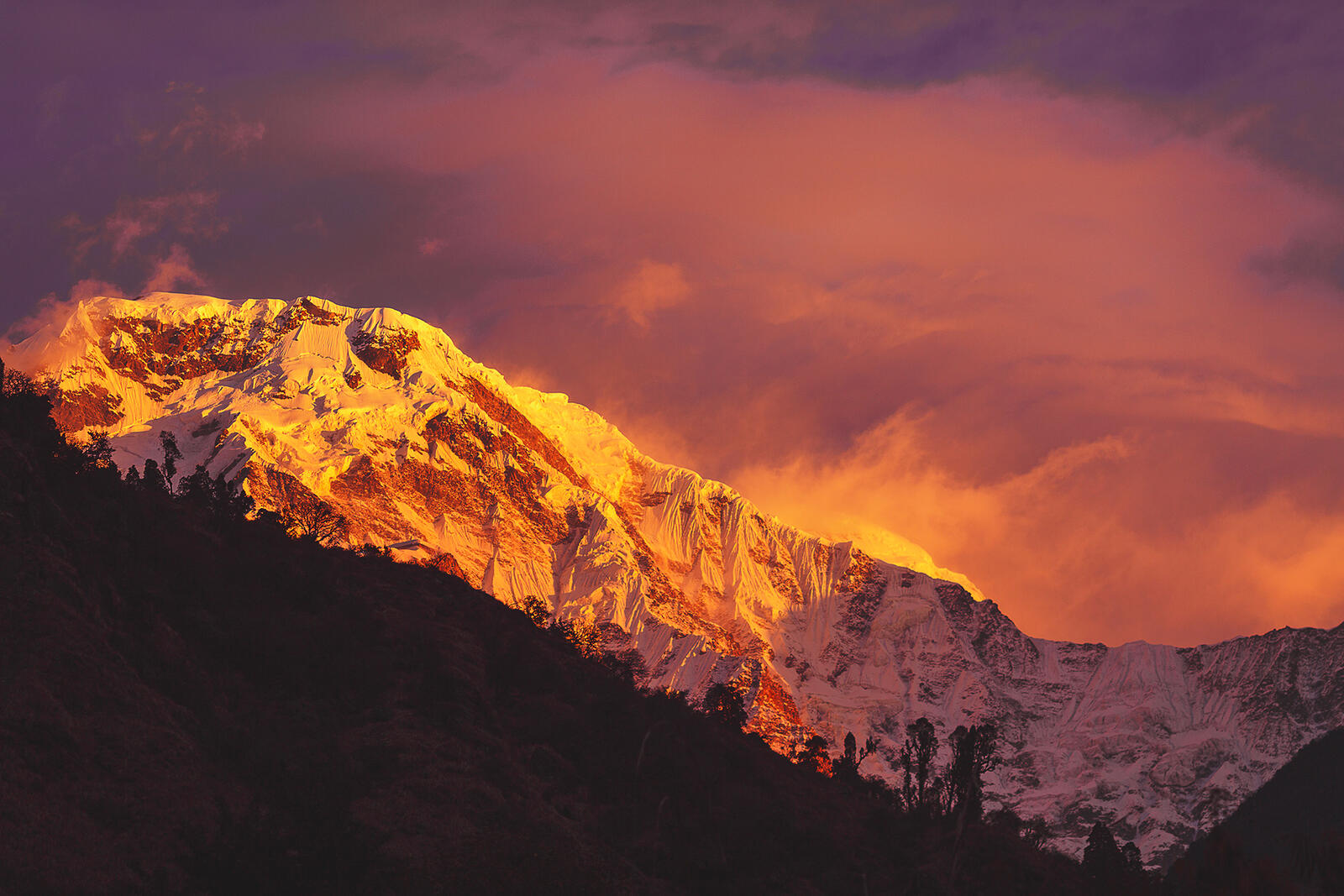 Обои горы Непал солнечный свет на рабочий стол