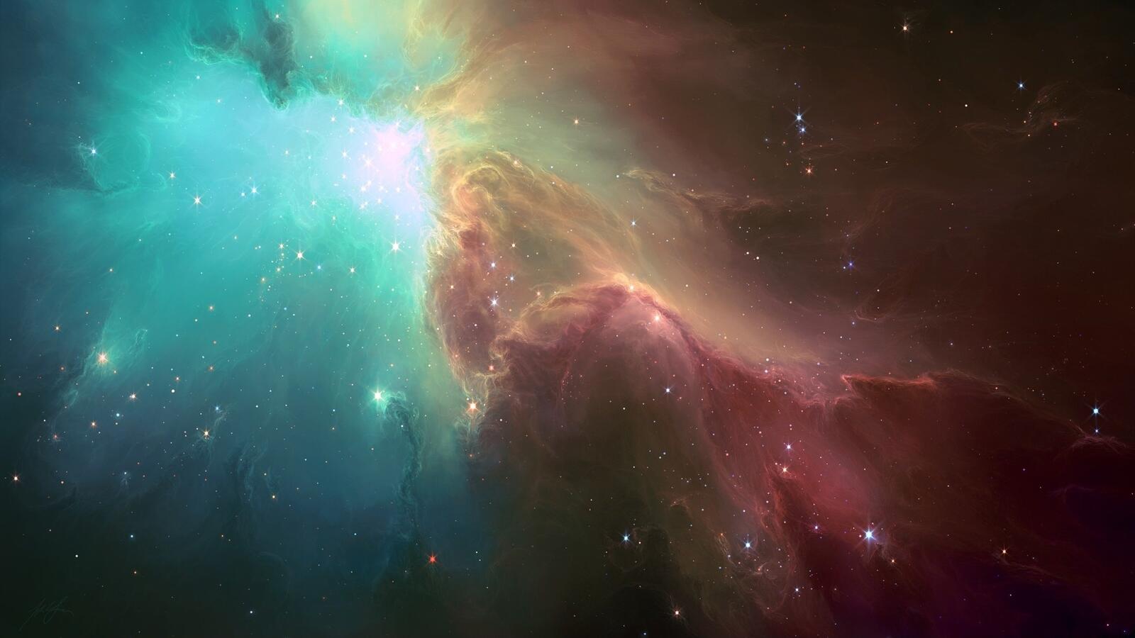 Wallpapers colorful nebula space galaxy on the desktop