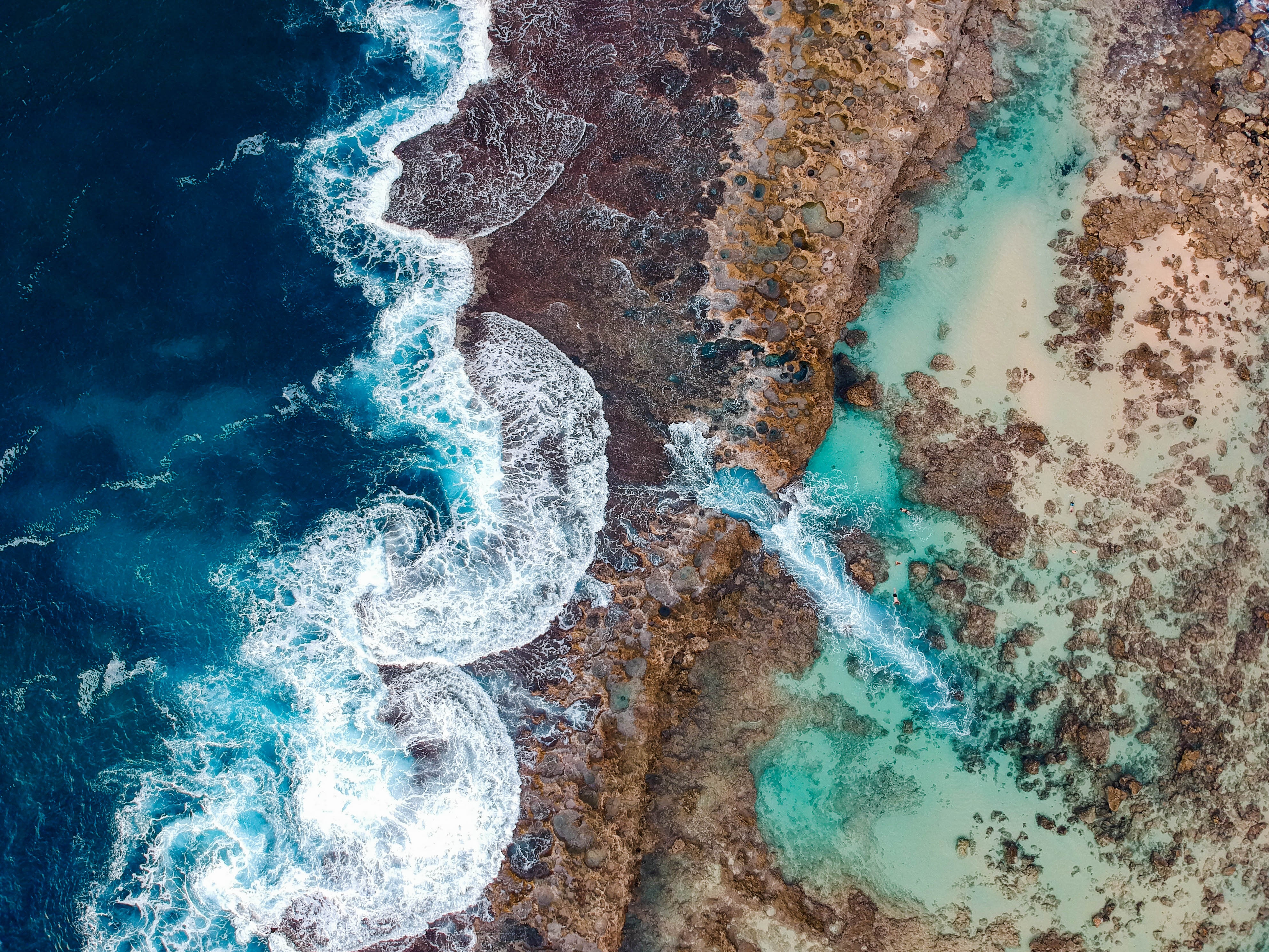 免费照片鸟瞰夏威夷的海岸线