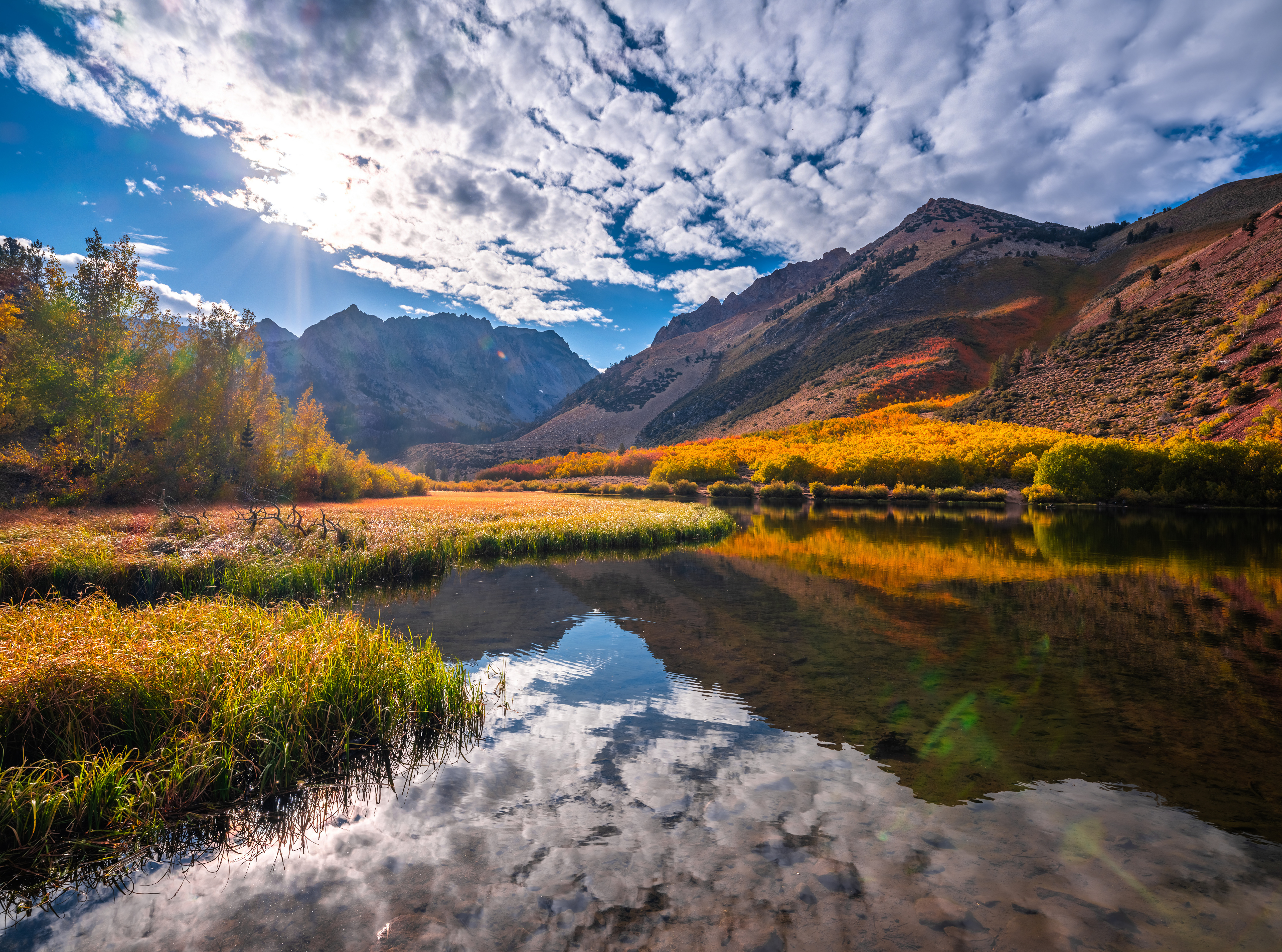 Wallpapers autumn rivers mountains clouds USA on the desktop