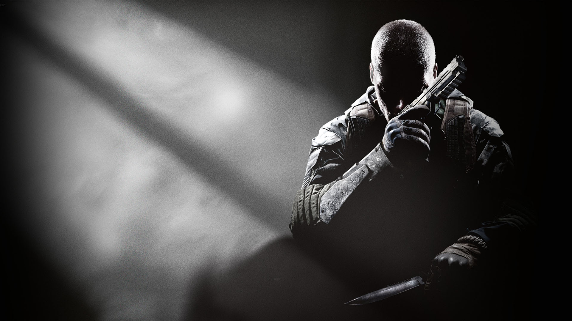 Бесплатное фото Парень в тени в игре Call Of Duty: Black Ops