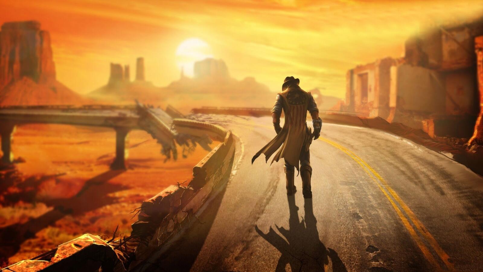 Wallpapers Fallout wasteland road on the desktop