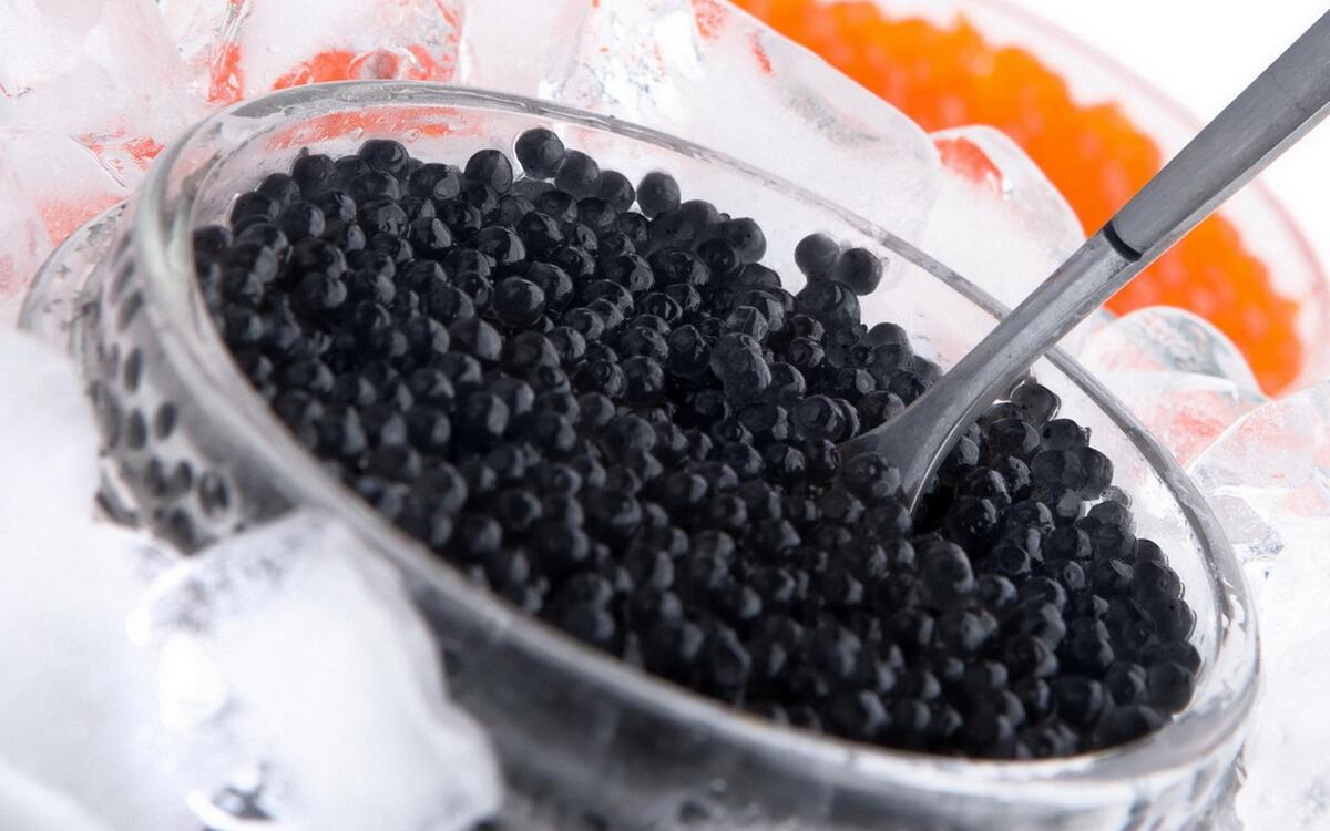 A jar of black caviar