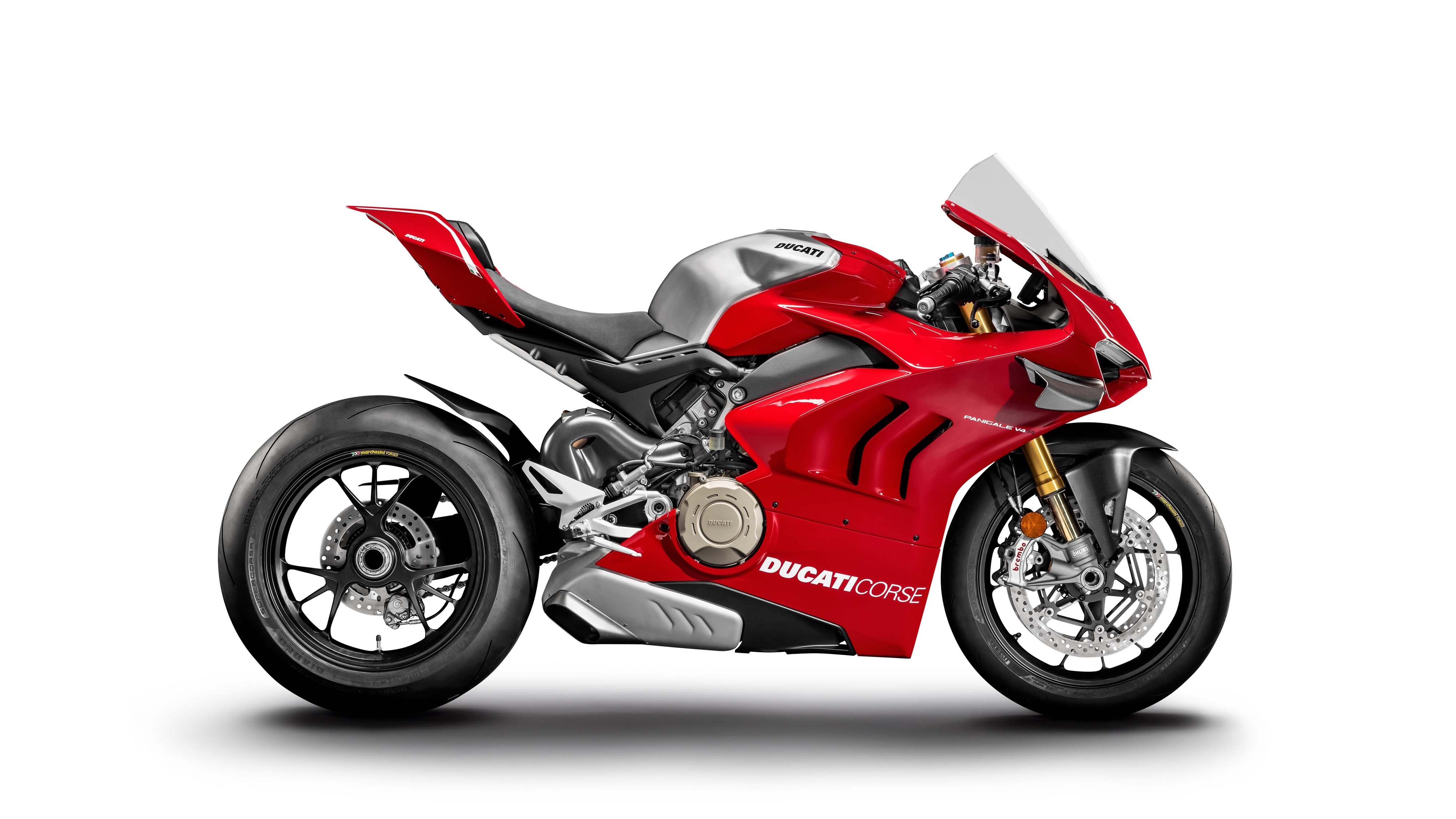 Red Ducati Panigale V4 R sport bike