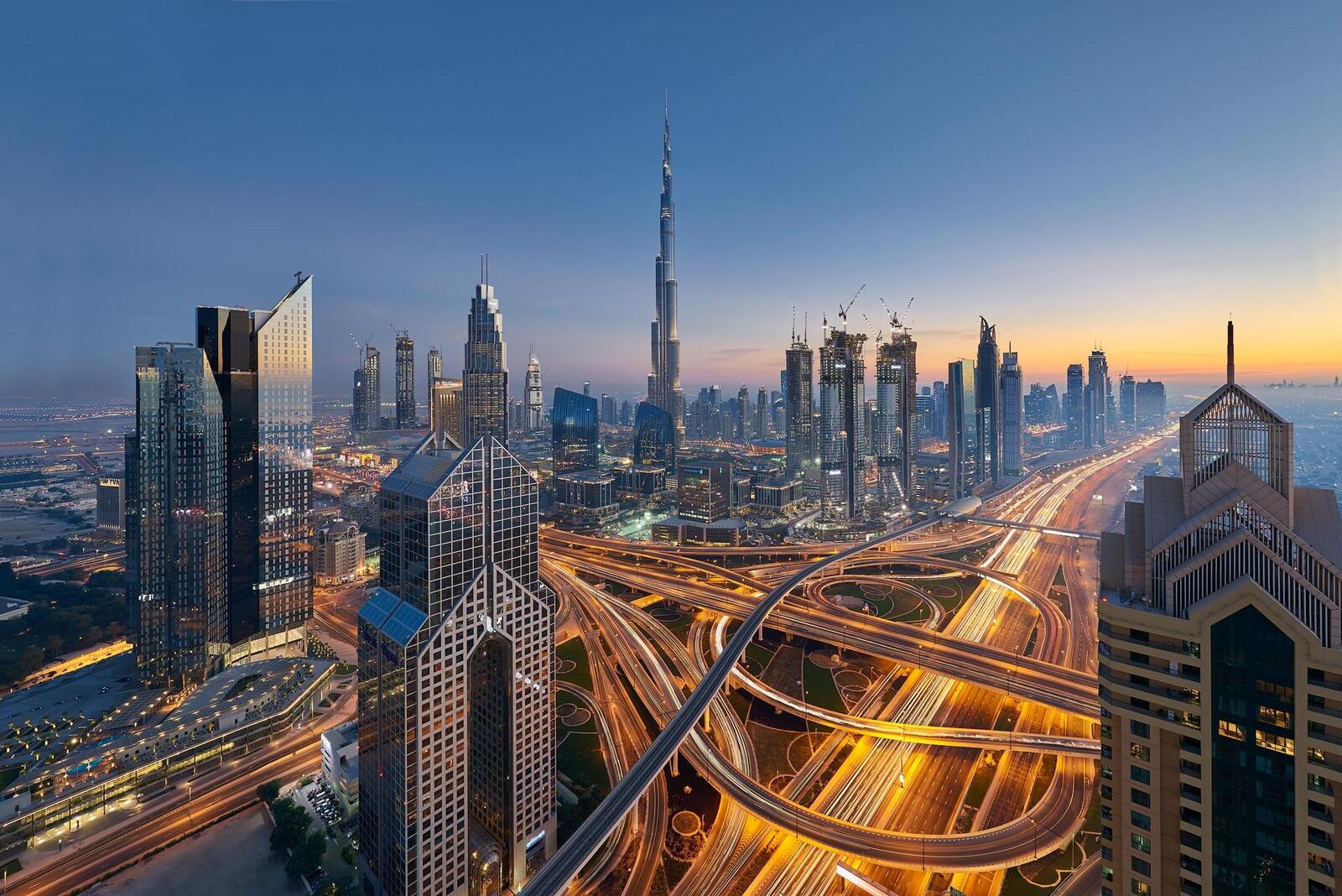 Обои Dubai UAE закат на рабочий стол