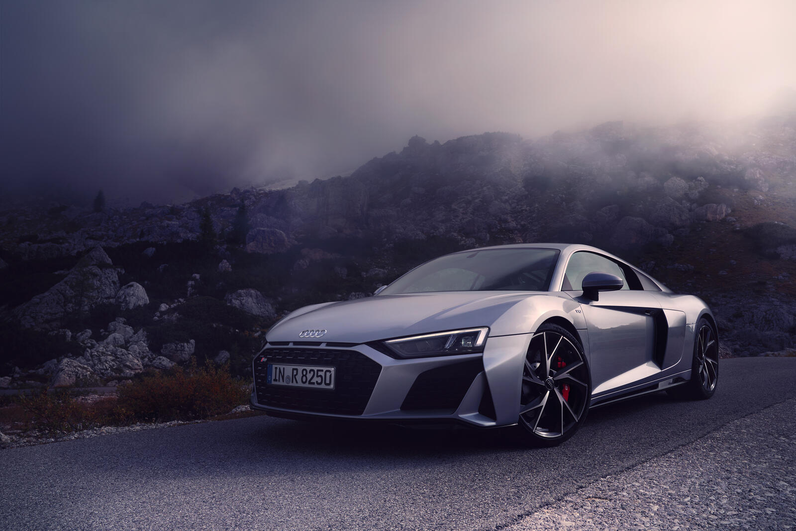 Wallpapers coupe Audi R8 gray car on the desktop