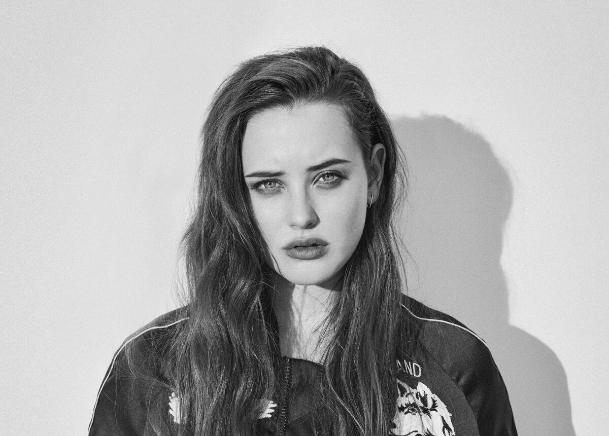 Katherine Langford in a monochrome photo