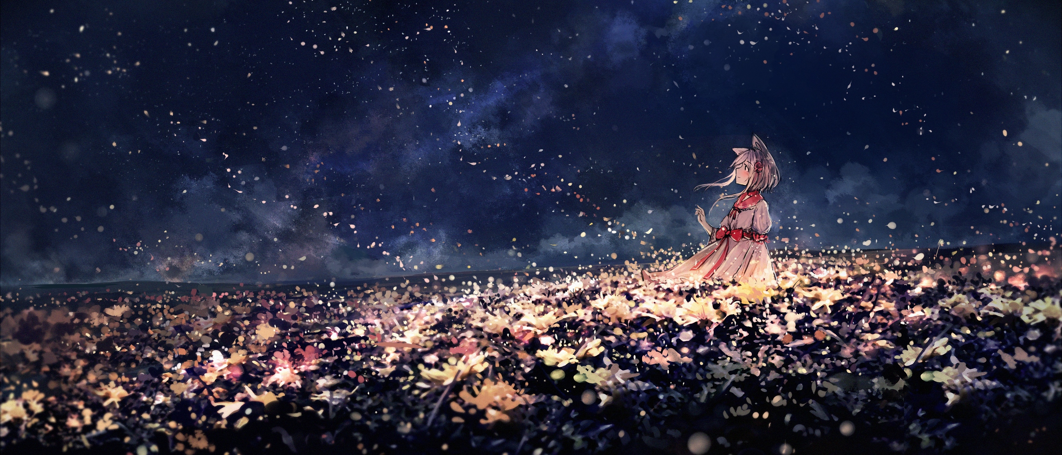 Фото бесплатно обои аниме девушка, пейзаж, живописный