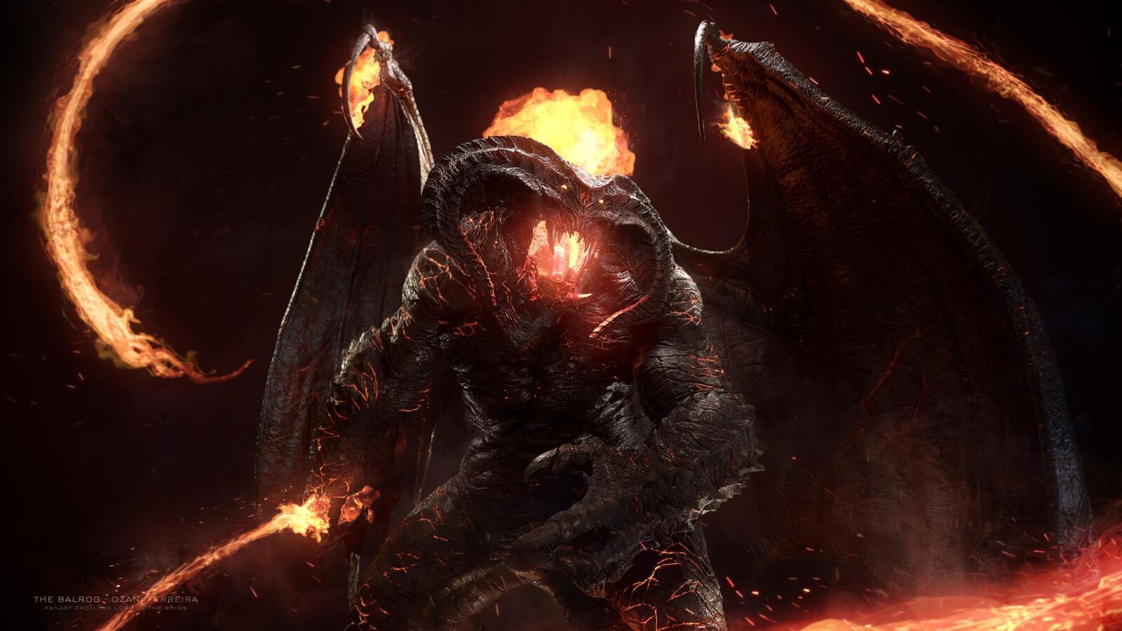 Wallpapers balrog lord of the rings demon on the desktop