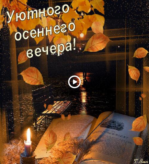 good night in the fall autumn evening on a cozy autumn evening