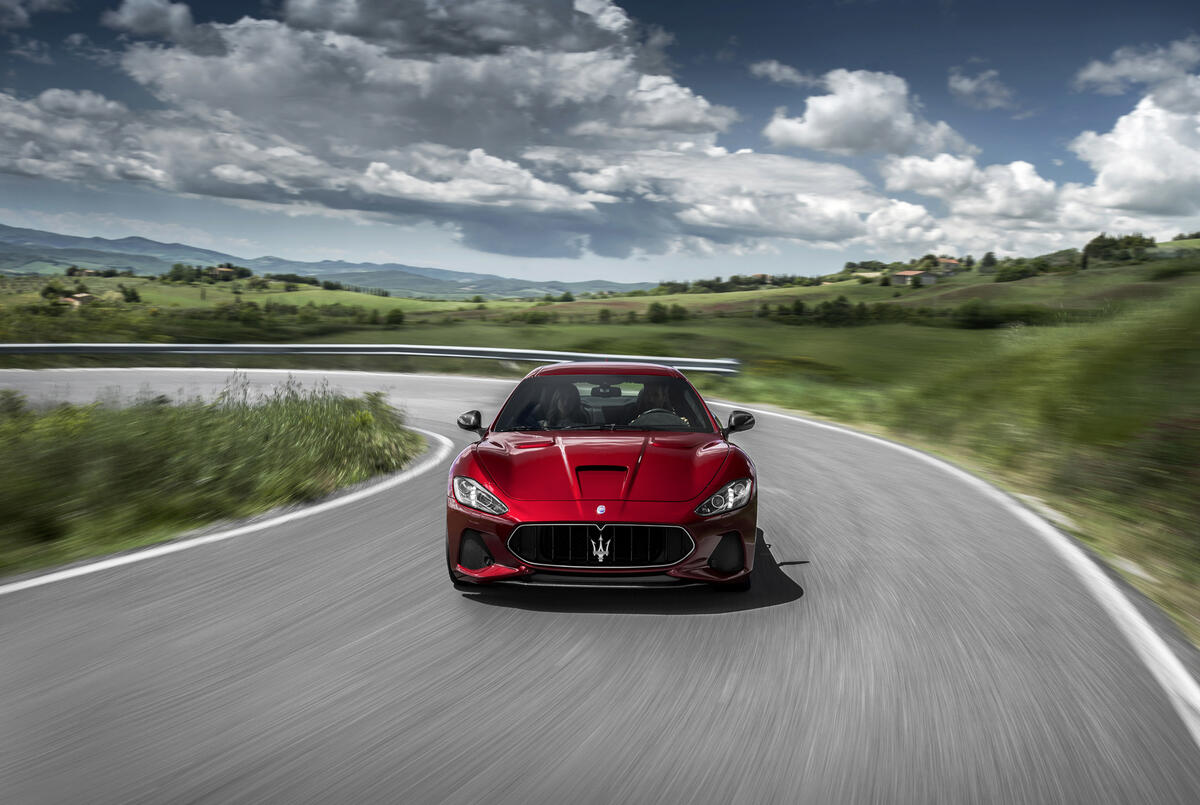 The 2018 Maserati Granturismo is red in color
