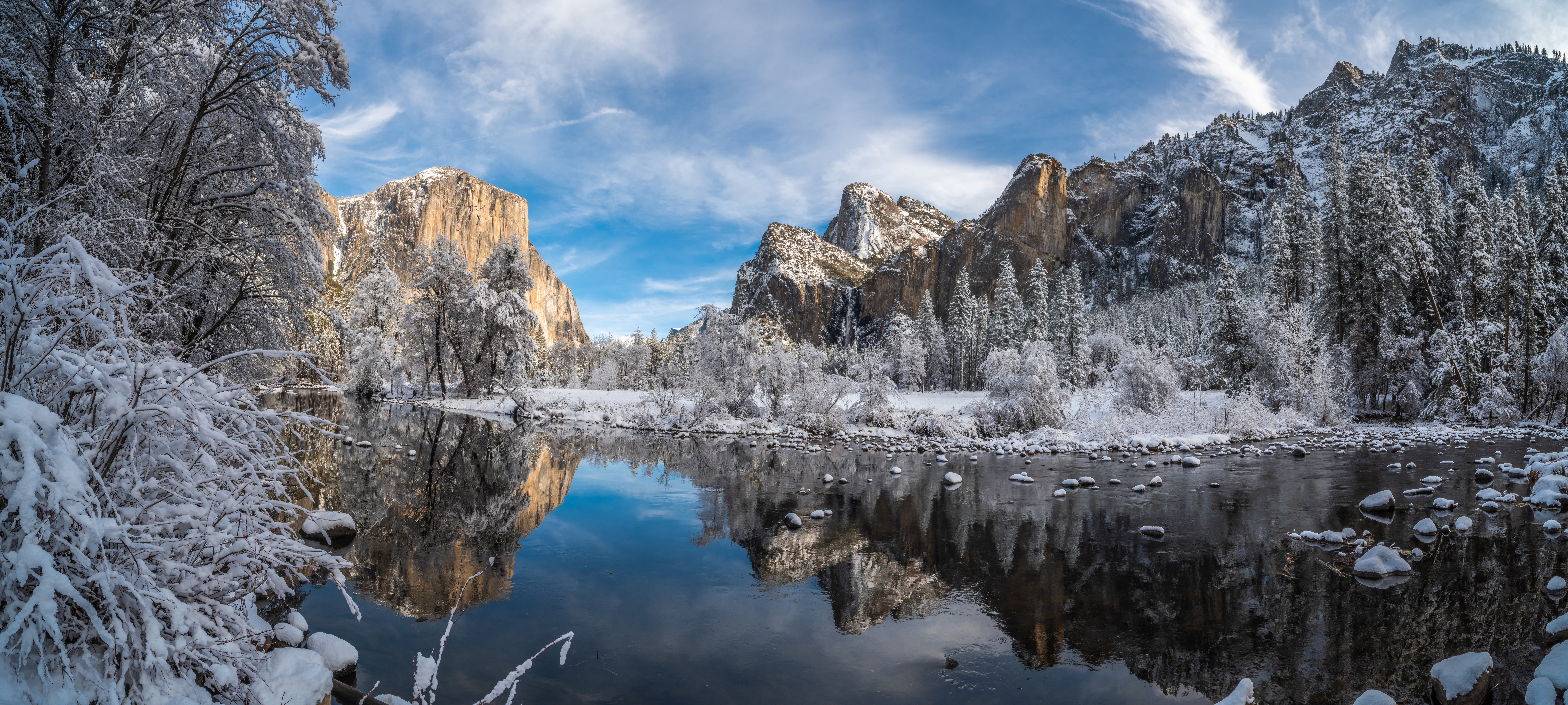 Wallpapers winter parks Yosemite winter scenery on the desktop