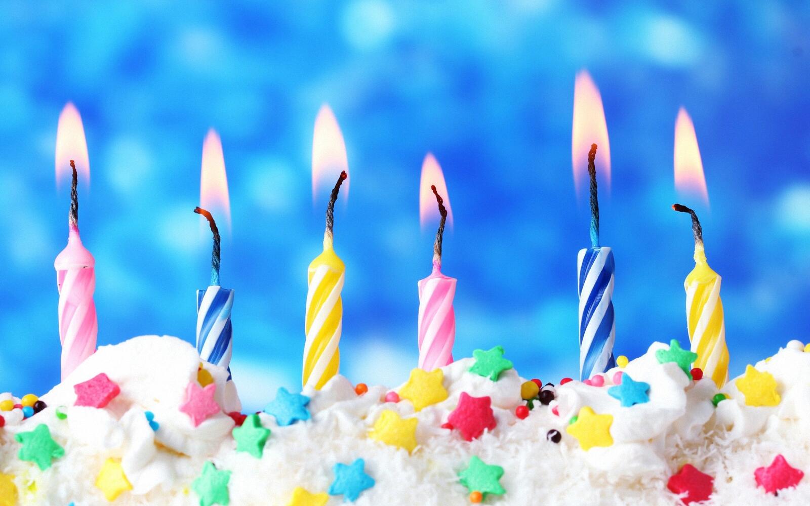 Обои обои свеча торт на день рождения десерт на рабочий стол