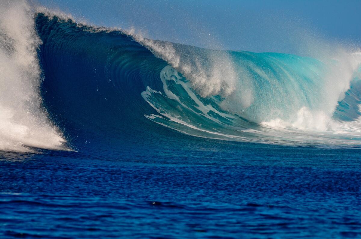 Big surfing wave
