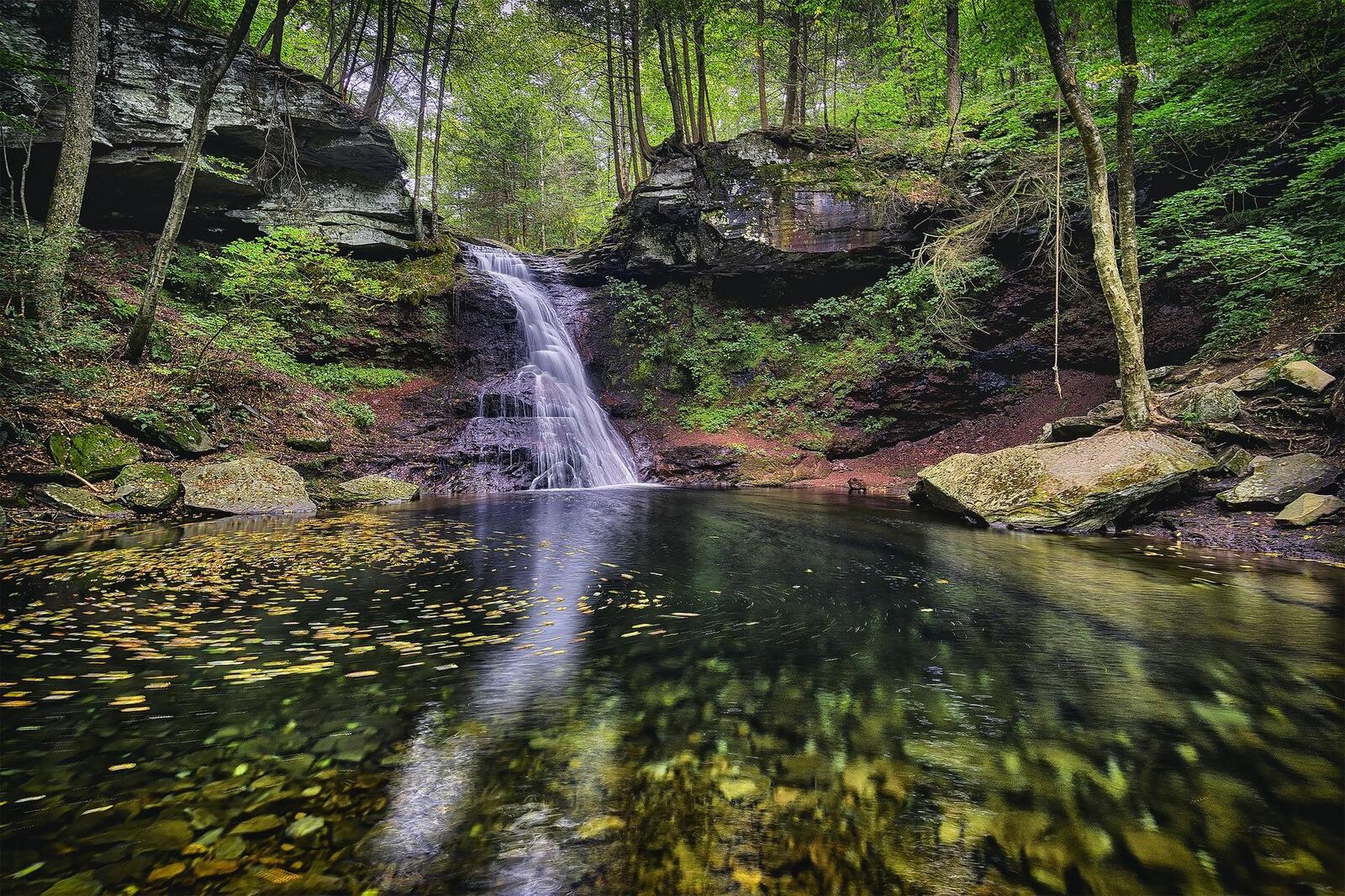 Wallpapers Ricketts Glen State Park Pennsylvania waterfall on the desktop