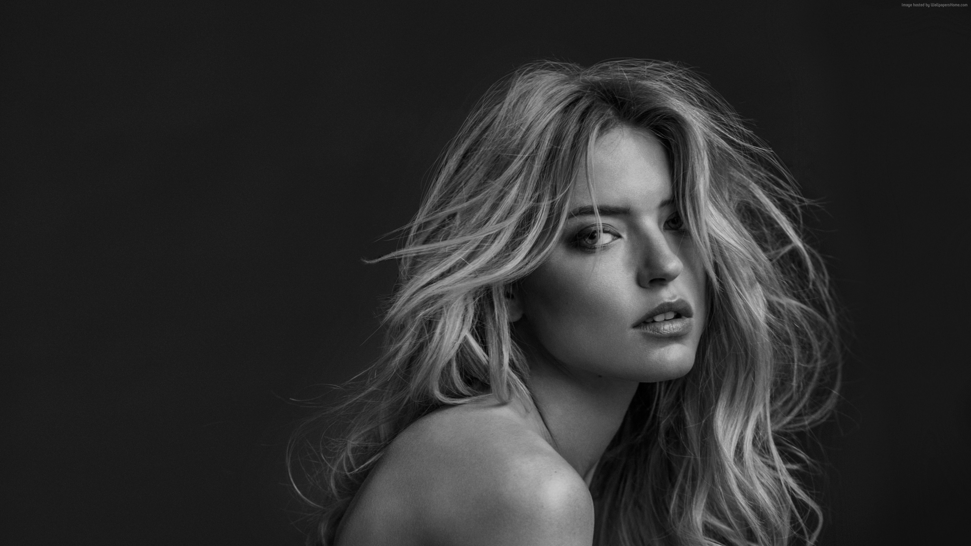 Wallpapers monochrome black and white Martha Hunt on the desktop