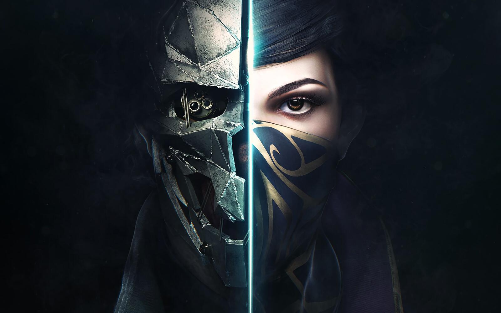 Wallpapers wallpaper dishonored 2 two sides face on the desktop