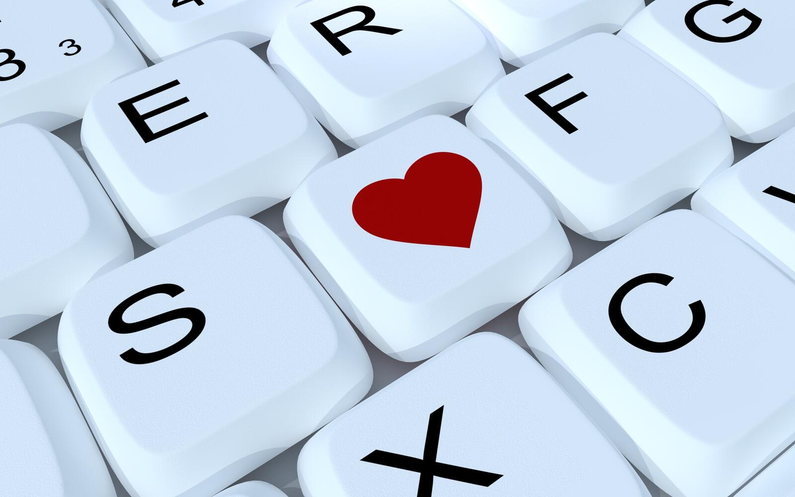 Обои обои клавиатура письма сердце на рабочий стол