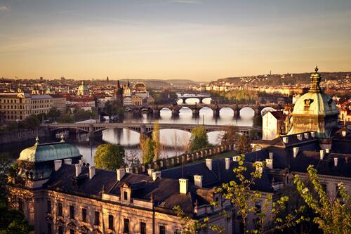 Bridges over the river in Prague