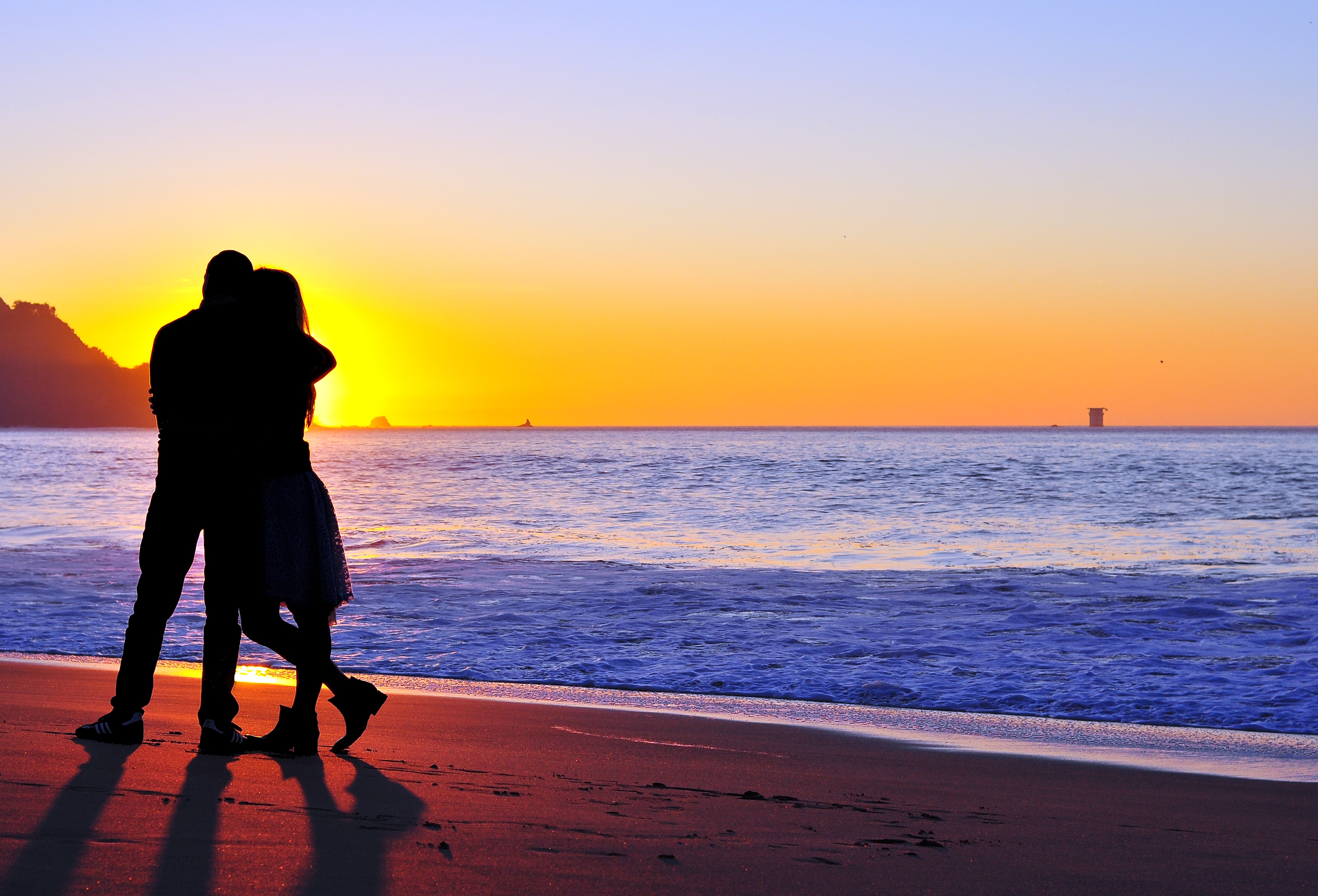 Фото бесплатно романтика, море, закат солнца