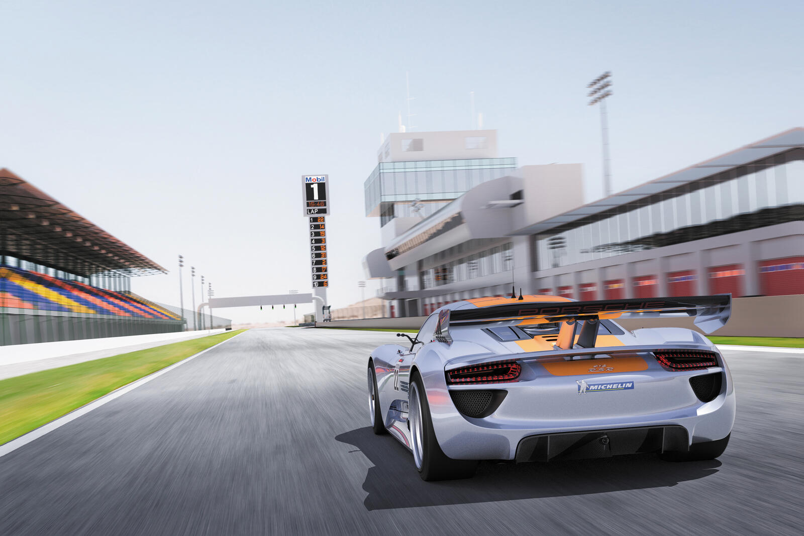Wallpapers porsche 918 cars view from behind on the desktop
