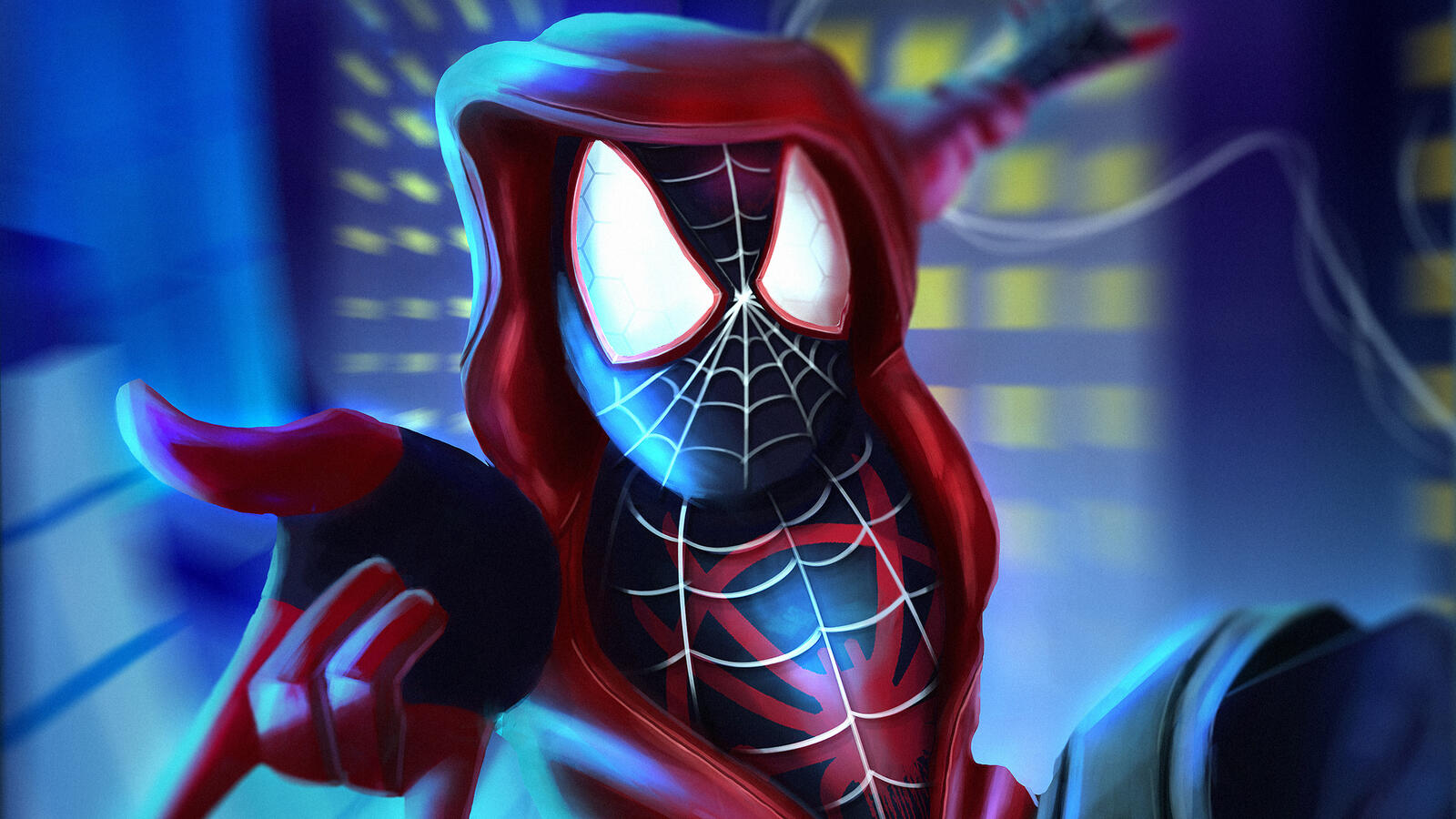 Wallpapers superheroes movies spiderman into the spider verse on the desktop